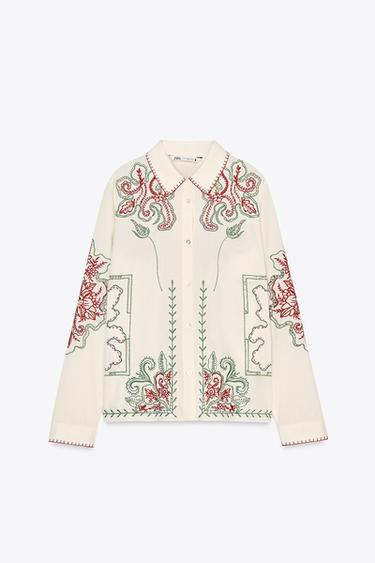 CHEMISE BRODÉE ZW COLLECTION - Multicolore de Zara - Image 4