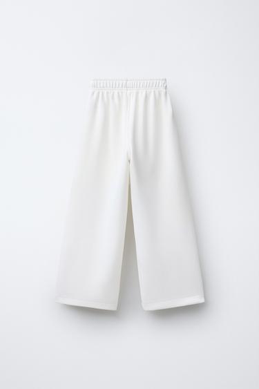 MODAL WIDE-LEG TROUSERS - Ecru by Zara - Image 1