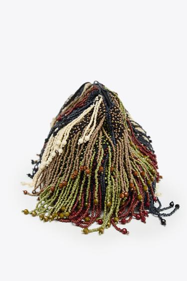 Zara SEQUINED FRINGE CLUTCH - Multi-color