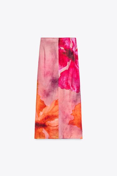 PARÉO IMPRIMÉ FLEURS NŒUD - Fuchsia de Zara - Image 2