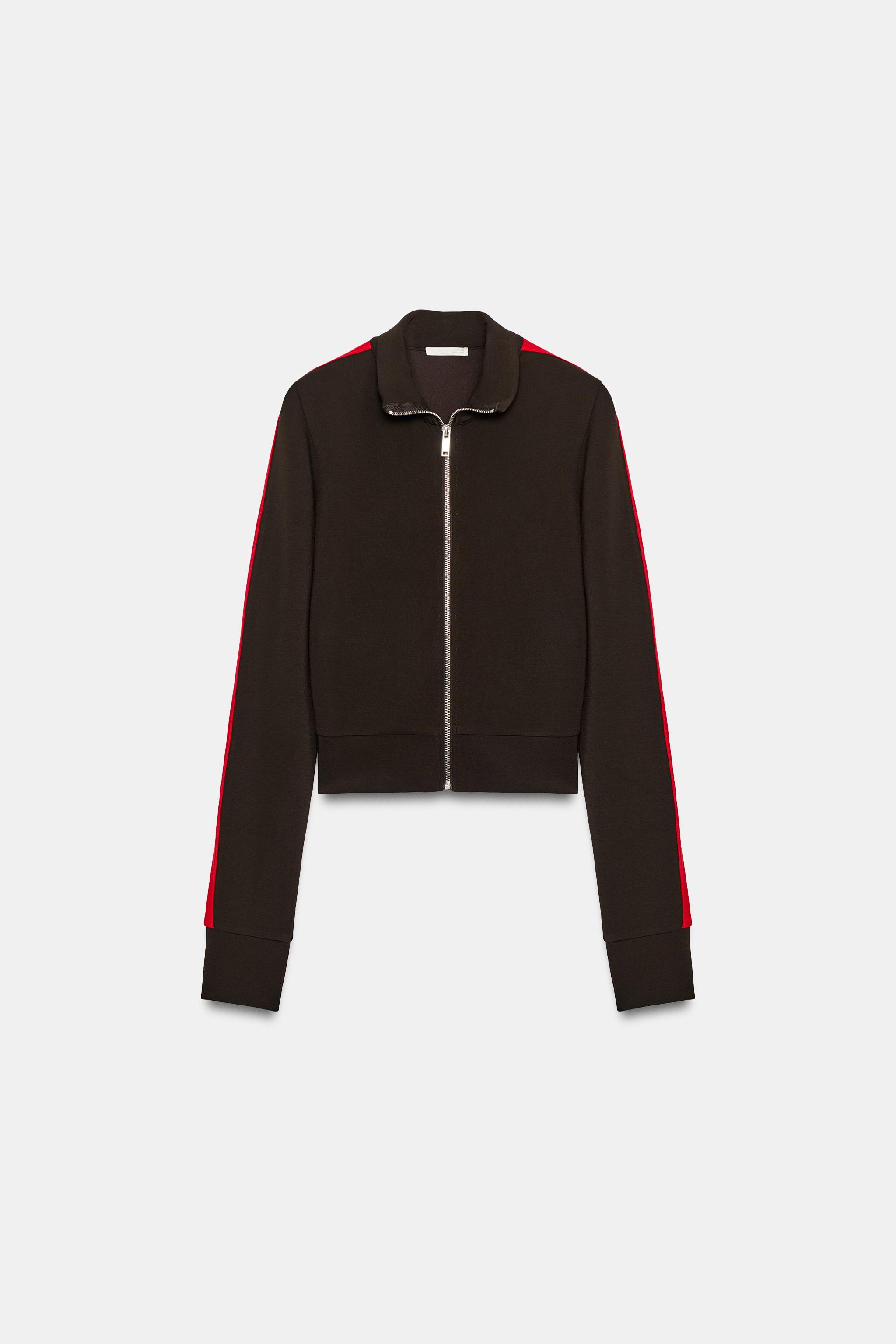 VESTE ZIPPEE BANDE LATERALE