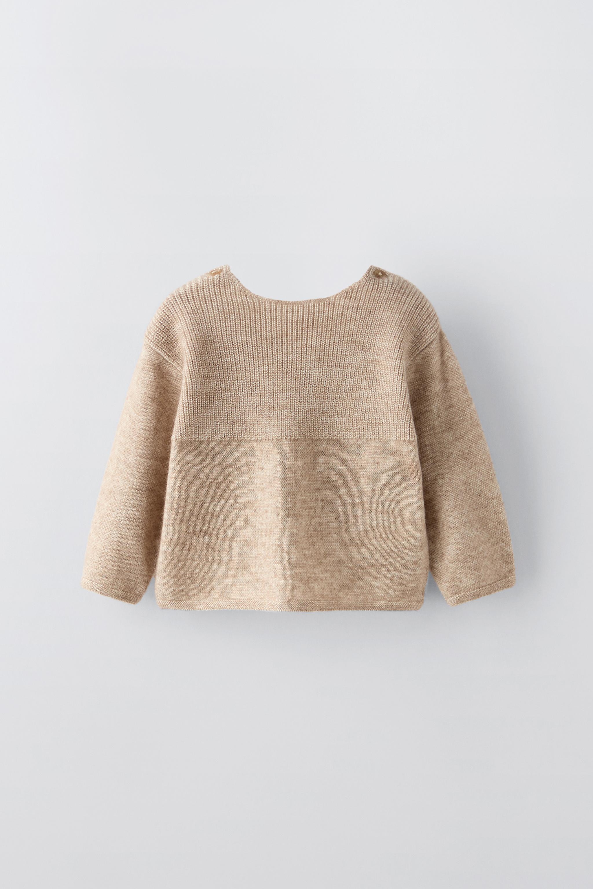 WOOL AND CASHMERE BLEND SWEATER Tan marl ZARA United States