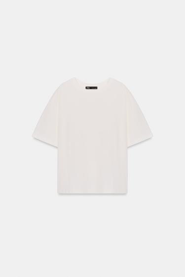 CAMISETA MANGA CORTA - Blanco roto de Zara - Imagen 0