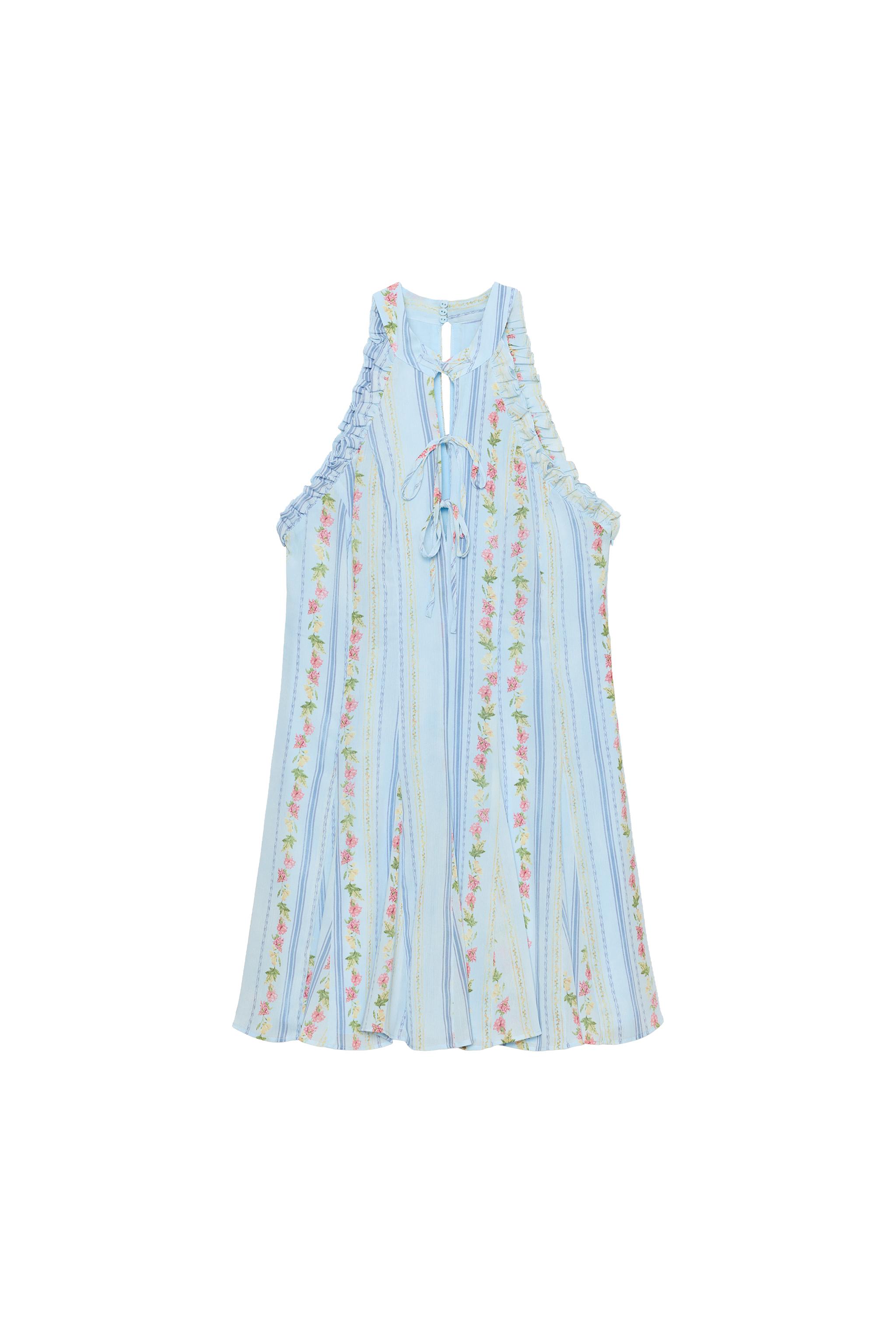 VESTIDO MINI HALTER ESTAMPADO FLORAL