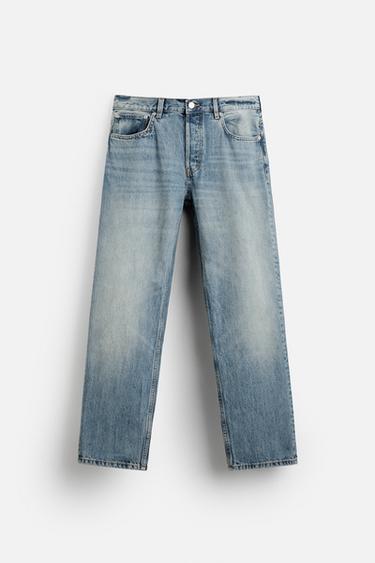 STRAIGHT-LEG JEANS - Mid-blue by Zara