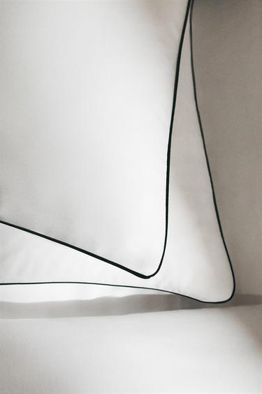 SATEEN PILLOWCASE WITH PIPING - Black by Zara - Image 5