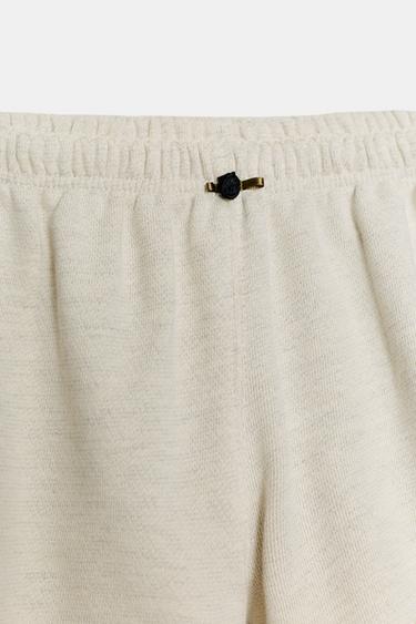 SHORT AVEC DENTELLE COMBINÉE - Gris chiné de Zara - Image 5