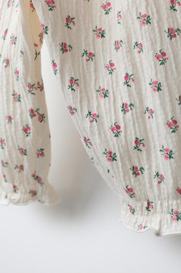 TEXTURED FLORAL TROUSERS - Ecru by Zara - Image 3