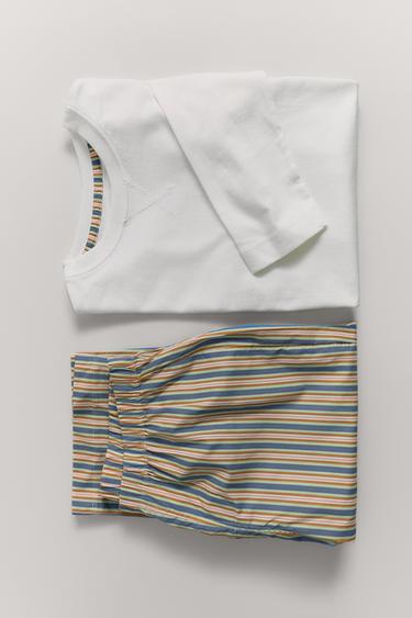 6-14 YEARS/ STRIPED PYJAMAS - camel by Zara
