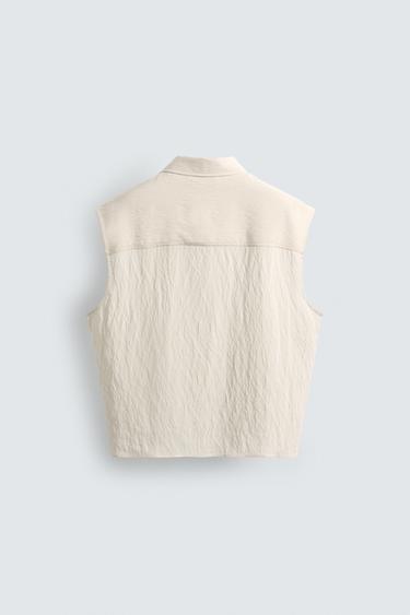 CHEMISE POLO SANS MANCHES RELAXED FIT - Beige de Zara - Image 8