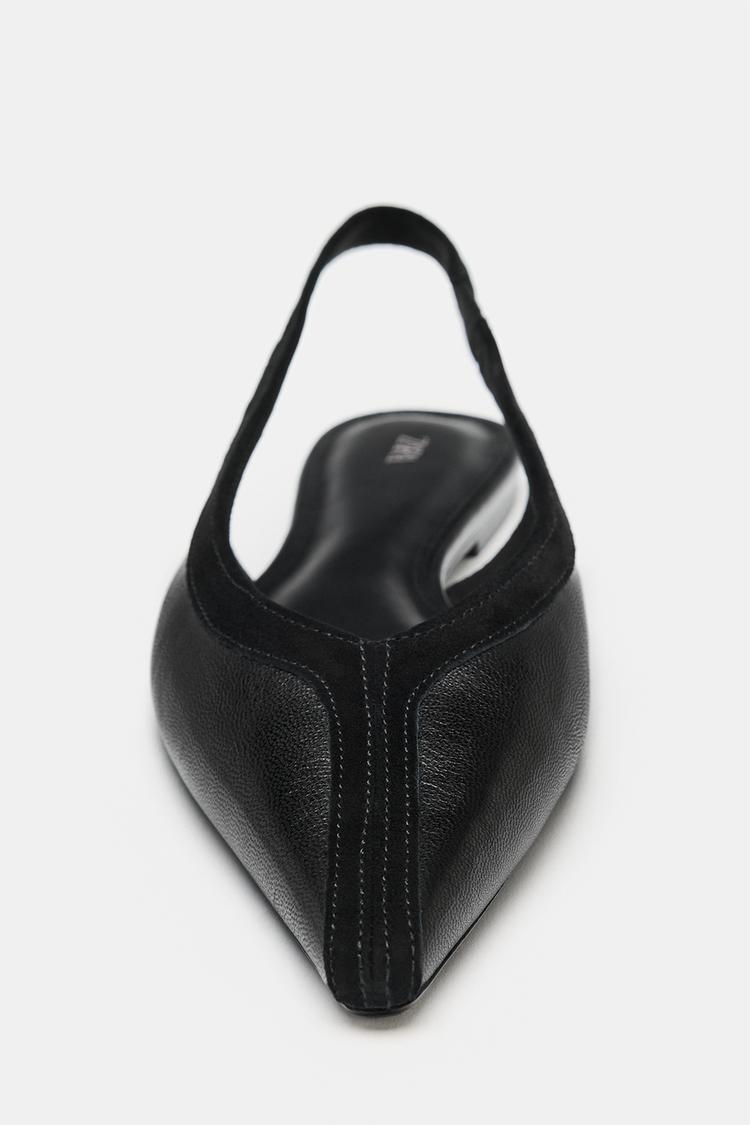 Zapatos de tacón con tira trasera de cuero 4