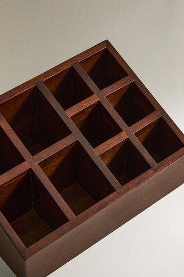 SMALL WOODEN MAKEUP ORGANISER BOX - Light beige by Zara - Image 2