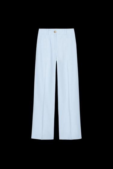 GERADE HOSE MIT GROßEM KNOPF - Himmelblau von Zara - Bild 0