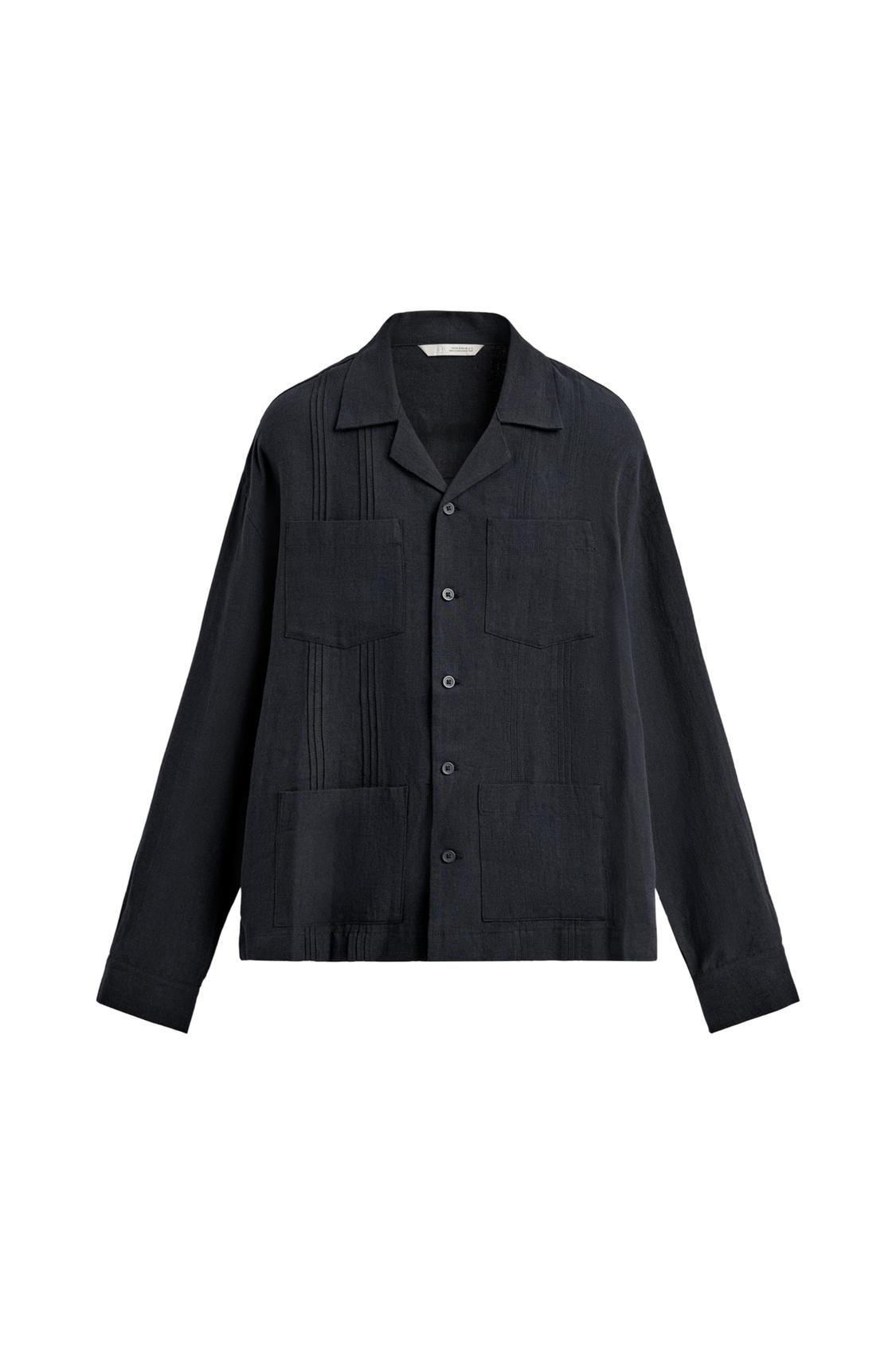 RELAXED FIT 100% LINEN SHIRT WITH PLEATED POCKETS - Image 6