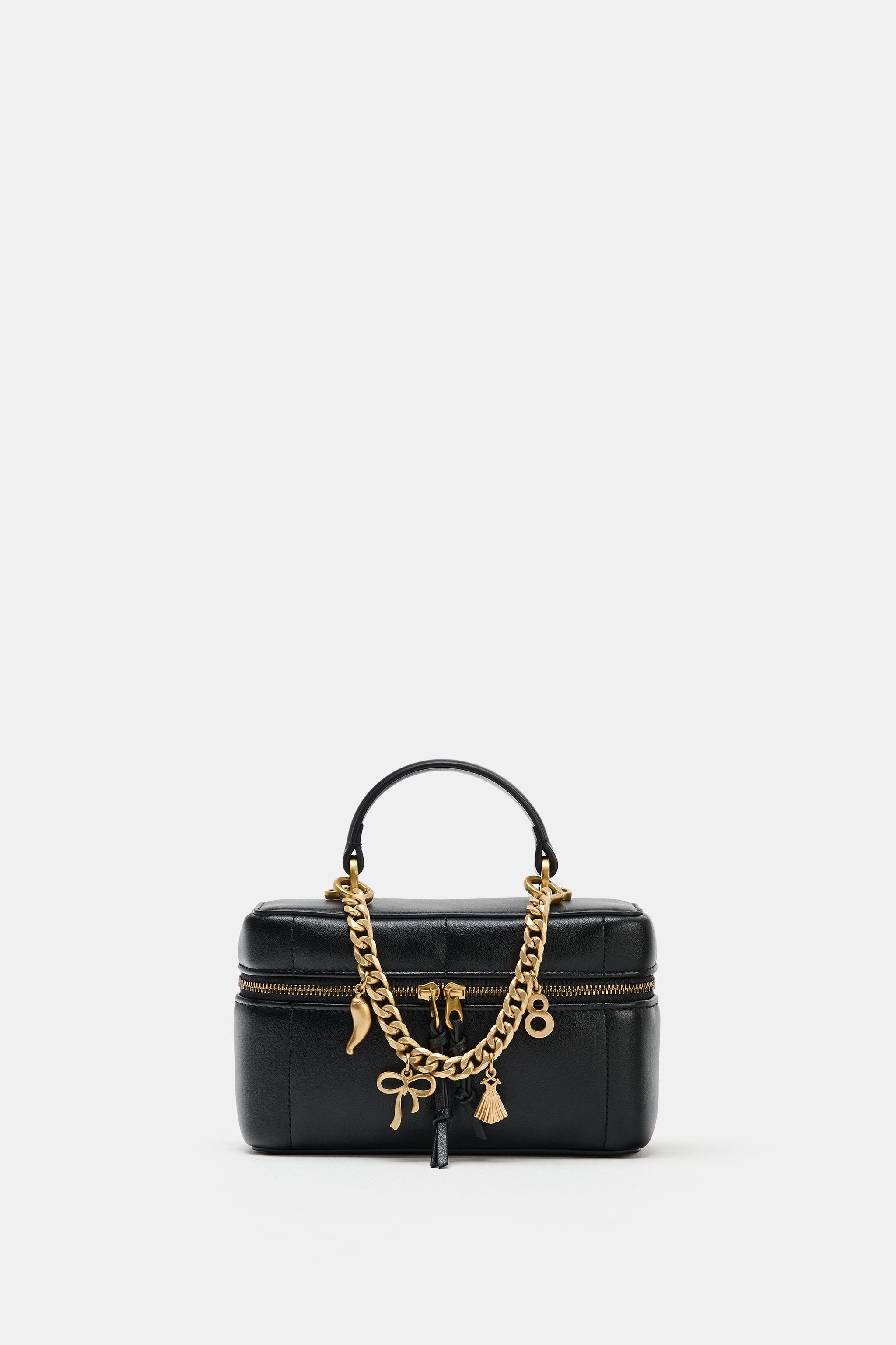 VANITY BAG／black VANITY BAG WITH CHARMS - Black | ZARA New Zealand