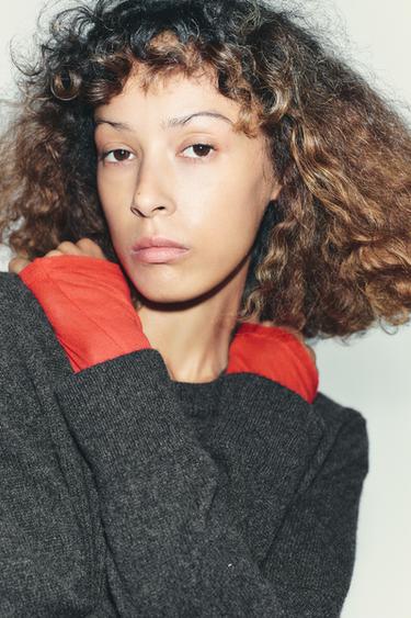 CASHMERE AND WOOL BASIC SWEATER - Dark grey by Zara