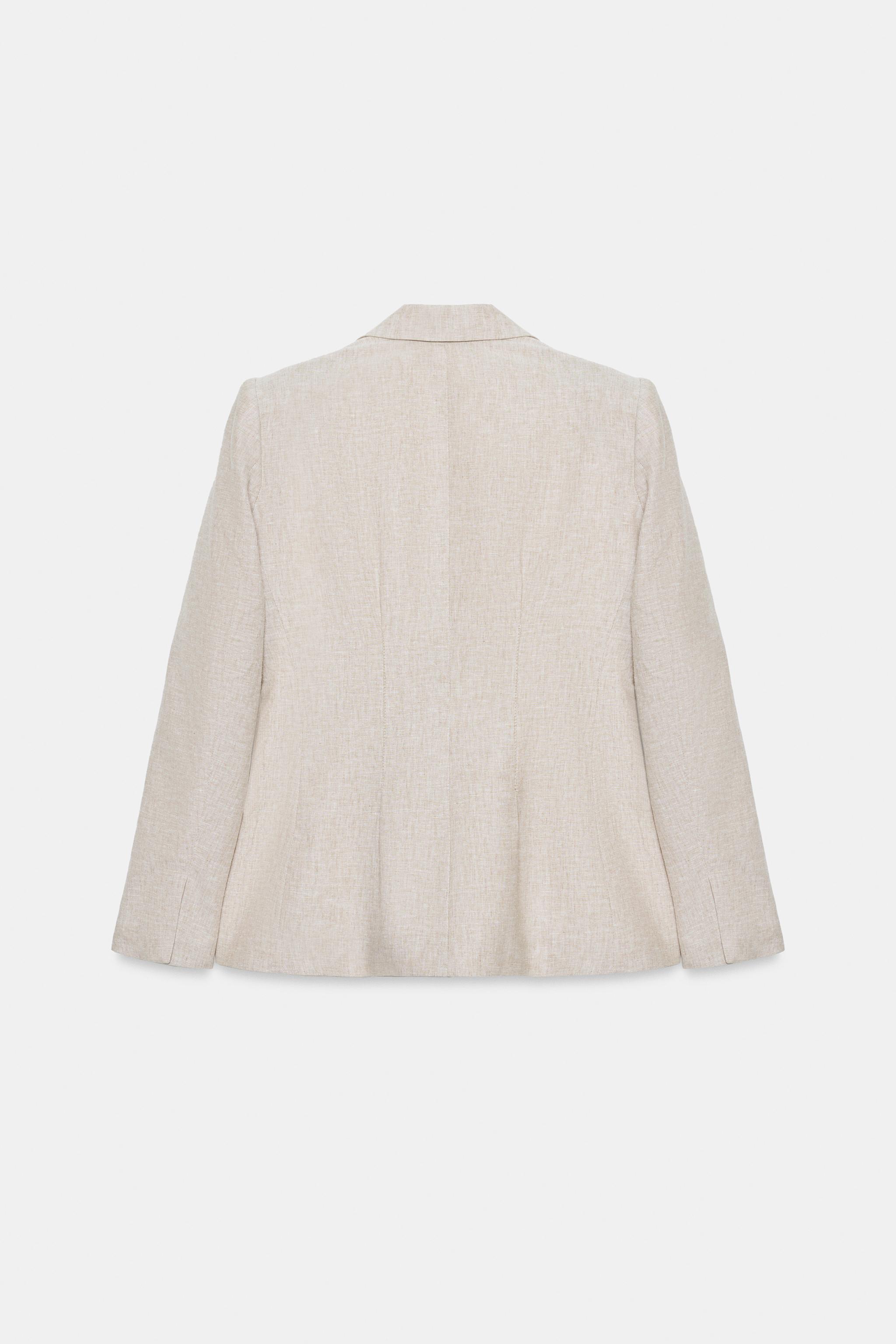 Женские пиджаки Zara LINEN BLAZER WITH DARTS — фото 10