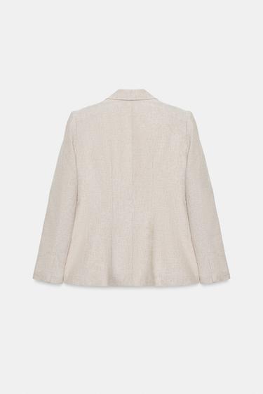 LINEN DARTED BLAZER - Sand / Marl by Zara - Image 9
