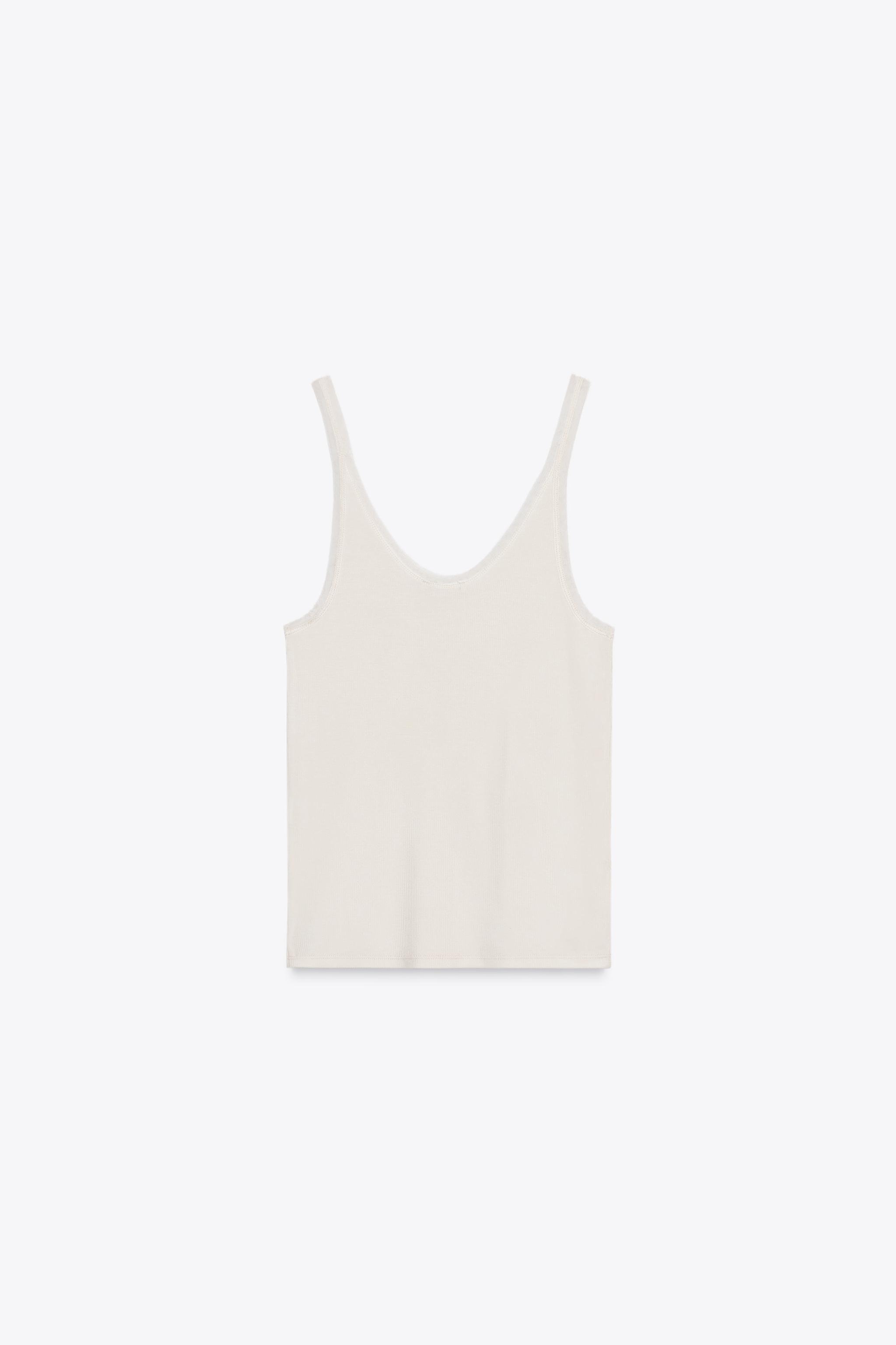 ZARA チュールコンビネーションTシャツ 1067/620 チュールコンビネーションTシャツ - バニラ | ZARA Japan / 日本