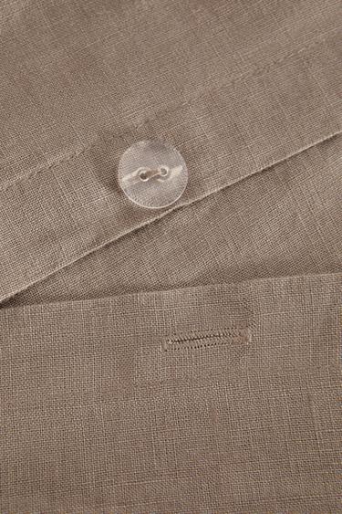 Zara WASHED LINEN DUVET COVER (140 GxM²) - Brown