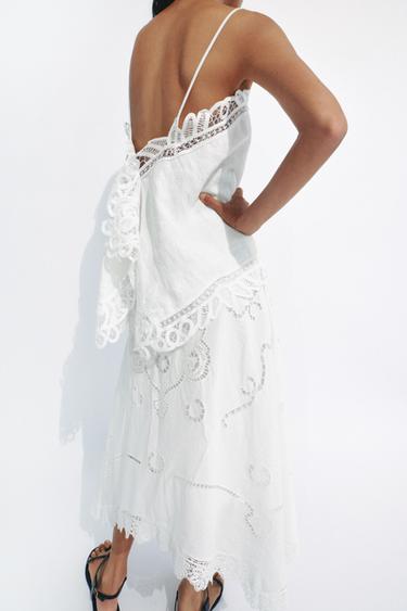 TOP BRODÉ 100 % LIN ZW COLLECTION - Blanc de Zara - Image 3