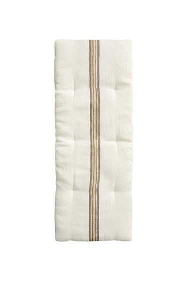 STRIPED BENCH SEAT CUSHION - Oyster-white by Zara