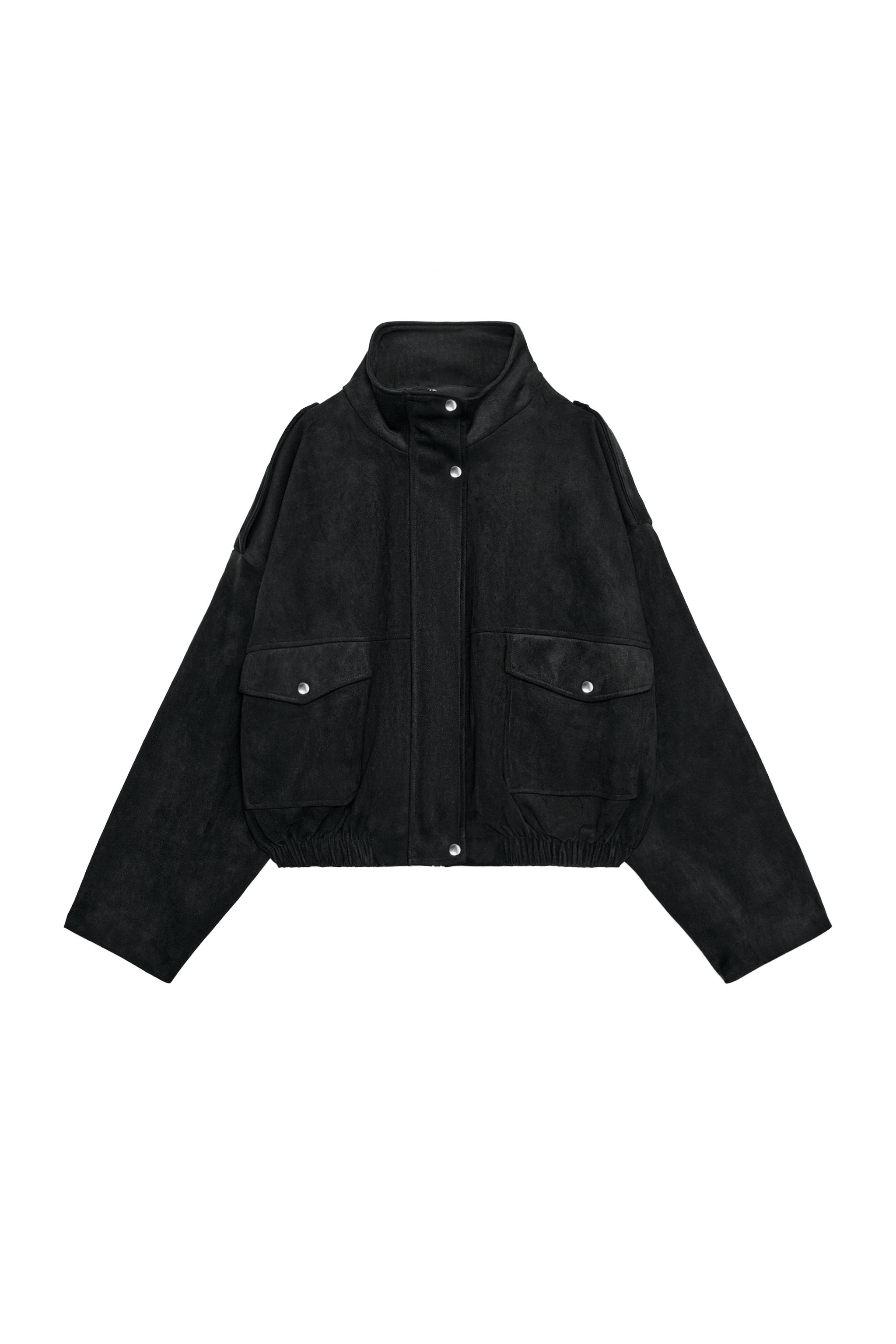 フェイクスエードボンバージャケット - ブラック | ZARA Japan / 日本