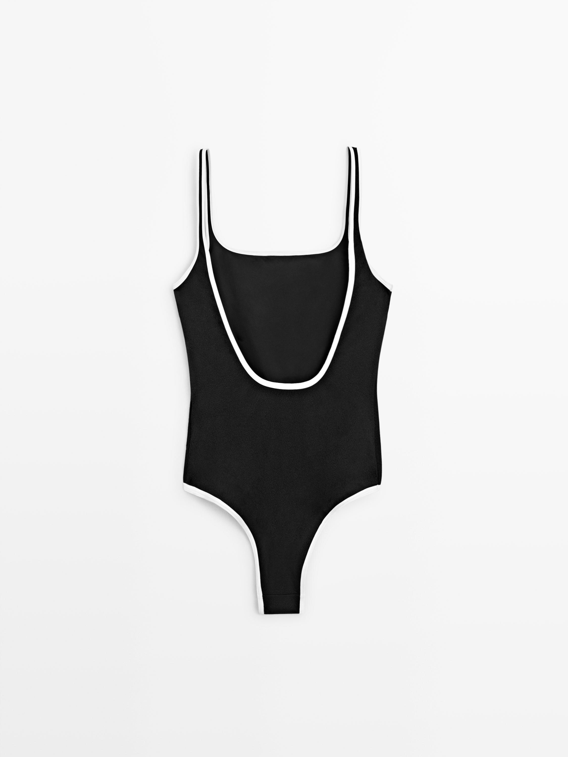 Contrast textured swimsuit