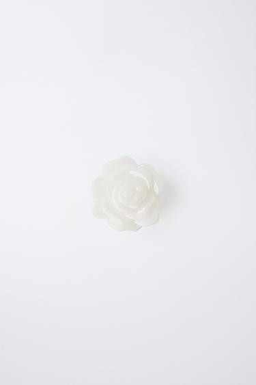 LARGE FLOWER HAIR CLIP - Ecru / Marl by Zara