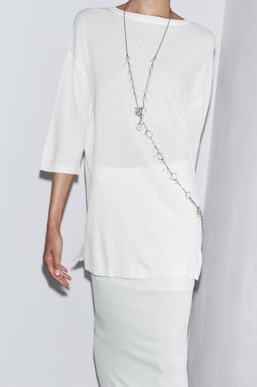 OVERSIZED KNIT TOP - Ecru by Zara