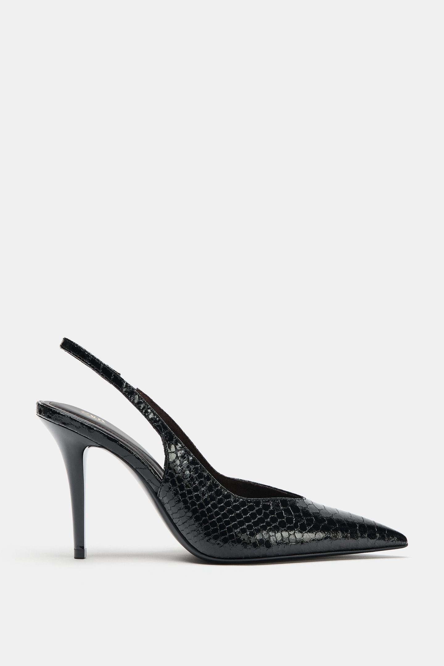 Женские туфли Zara Printed Slingback Heels, цвет: Чёрный — фото 2