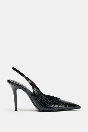 PRINTED SLINGBACK HEELS — Black 2