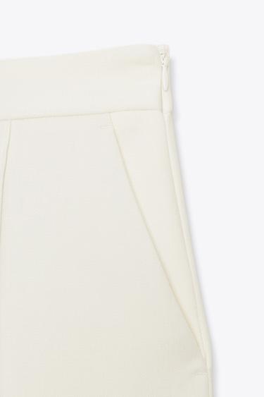 HIGH-WAIST STRAIGHT-LEG TROUSERS - Ecru by Zara - Image 6