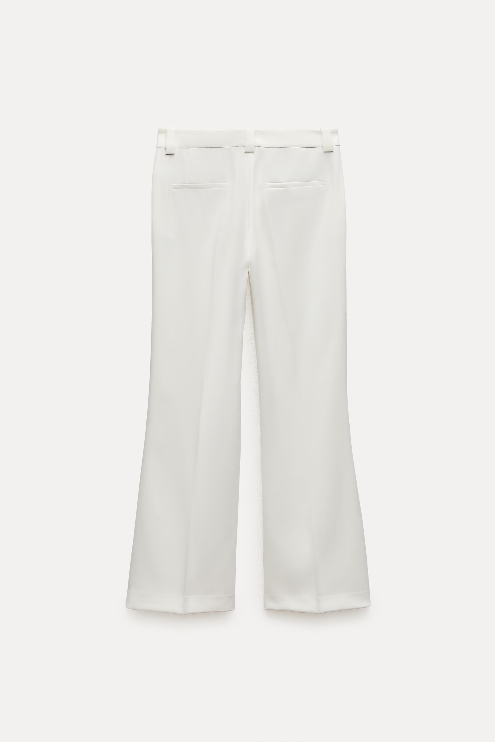 ZW COLLECTION HIGH-WAIST FLARED TROUSERS - Ecru