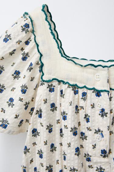 COMBI-SHORT TEXTURÉ À FLEURS - Écru de Zara - Image 3