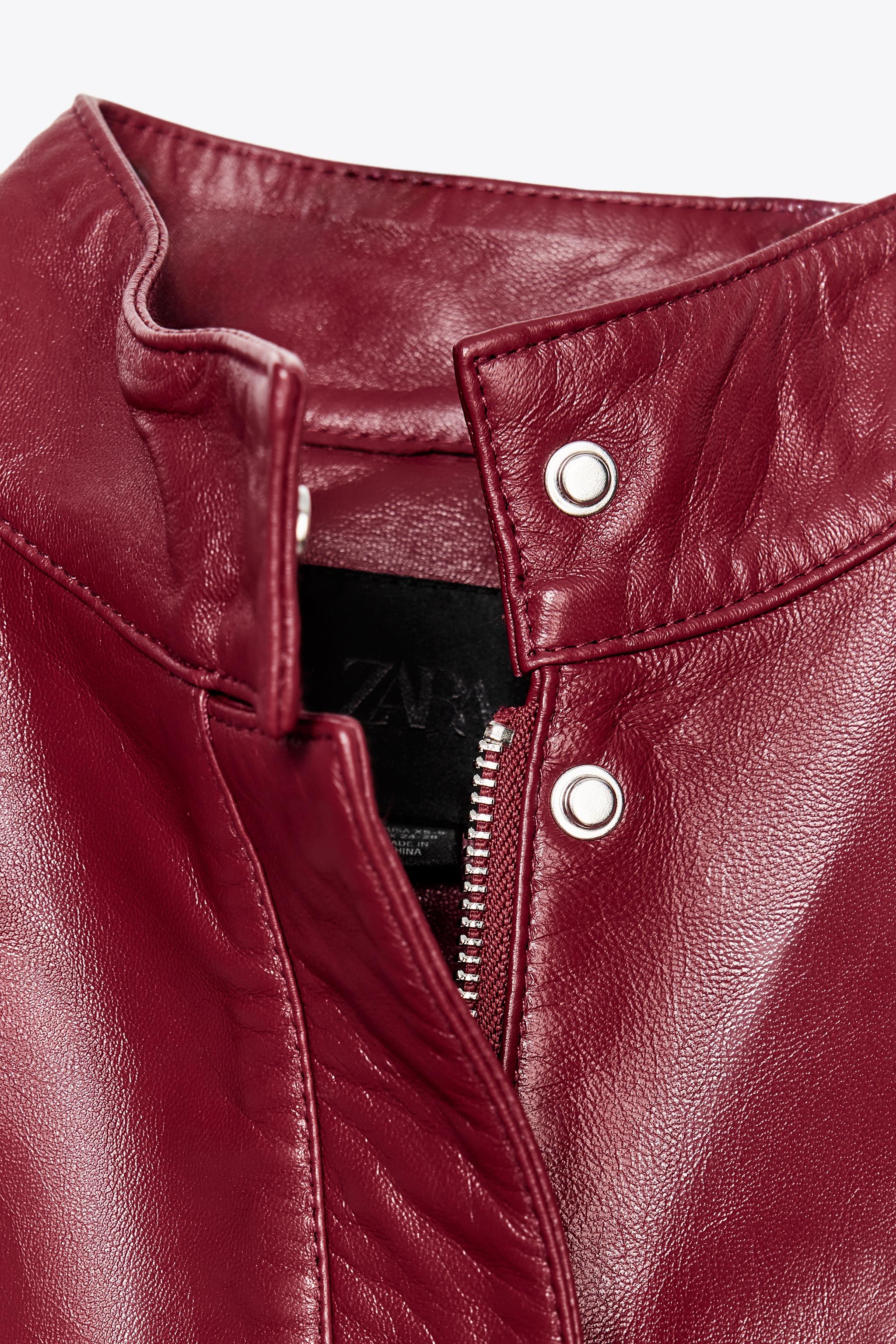 CROPPED LEATHER ZIP CAPE