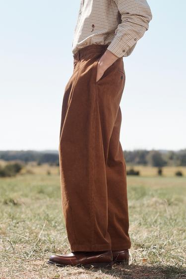 PANTALON DE COSTUME EN VELOURS CÔTELÉ LIMITED EDITION - Marron de Zara - Image 2