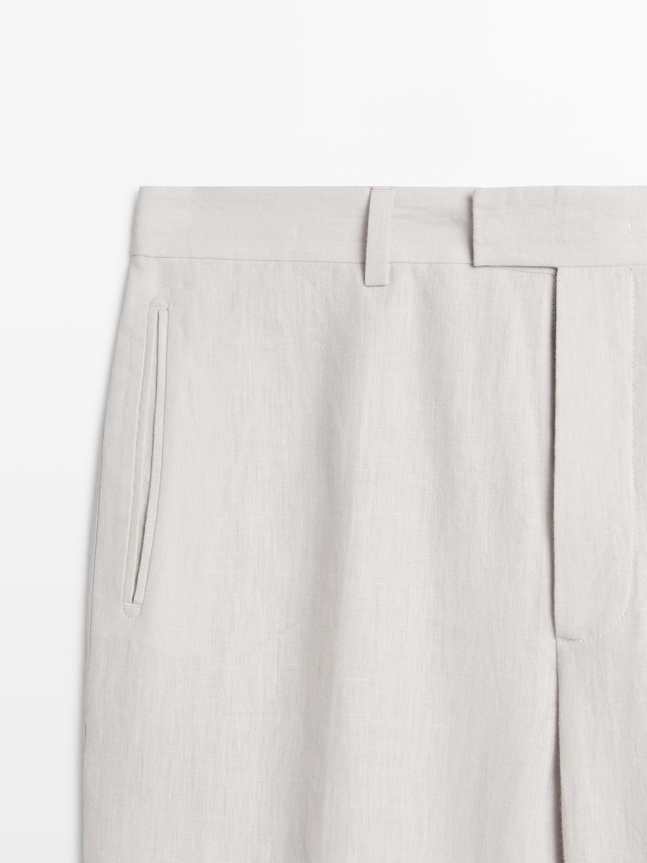 Pantalon barrel fit lin tailoring