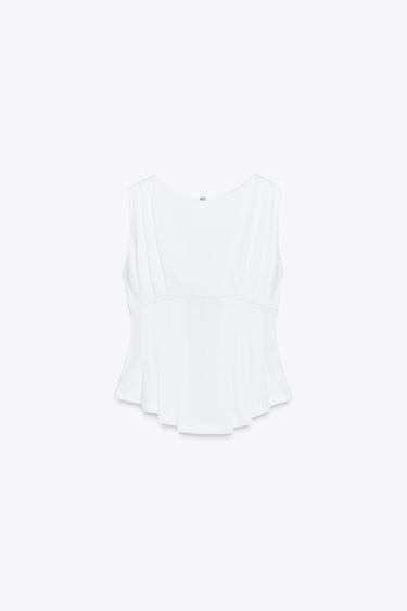 MAGLIETTA PIEGHE CERNIERA - Bianco di Zara