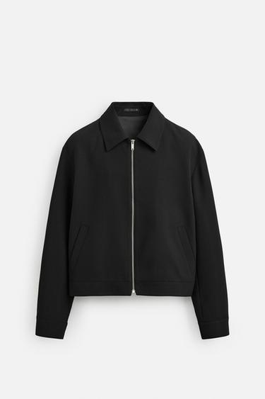 Zara CROPPED JACKET - Black - Image 0