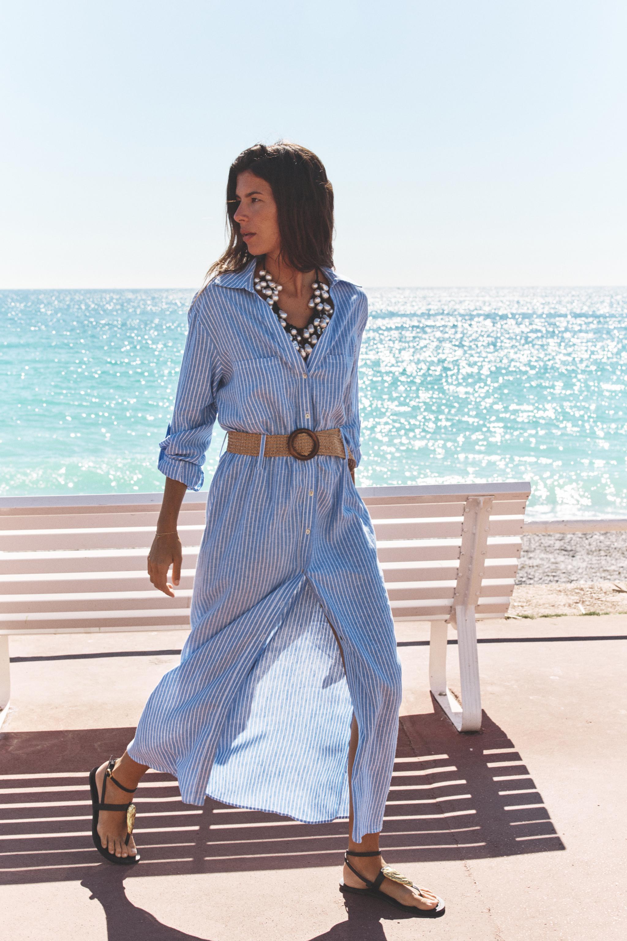 Vestido Rayas Verticales Azul Y Blanco VESTIDO RAYAS AZUL Y BLANCO