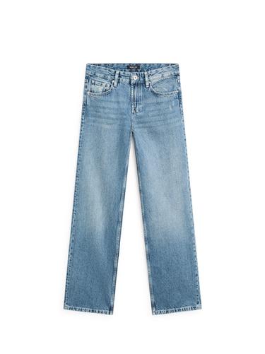 Jean straight taille basse - Bleu moyen de Zara