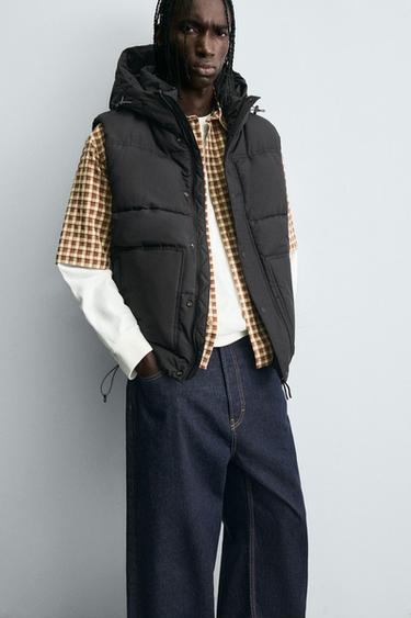 GILET SANS MANCHES MATELASSÉ À CAPUCHE - Noir de Zara - Image 5