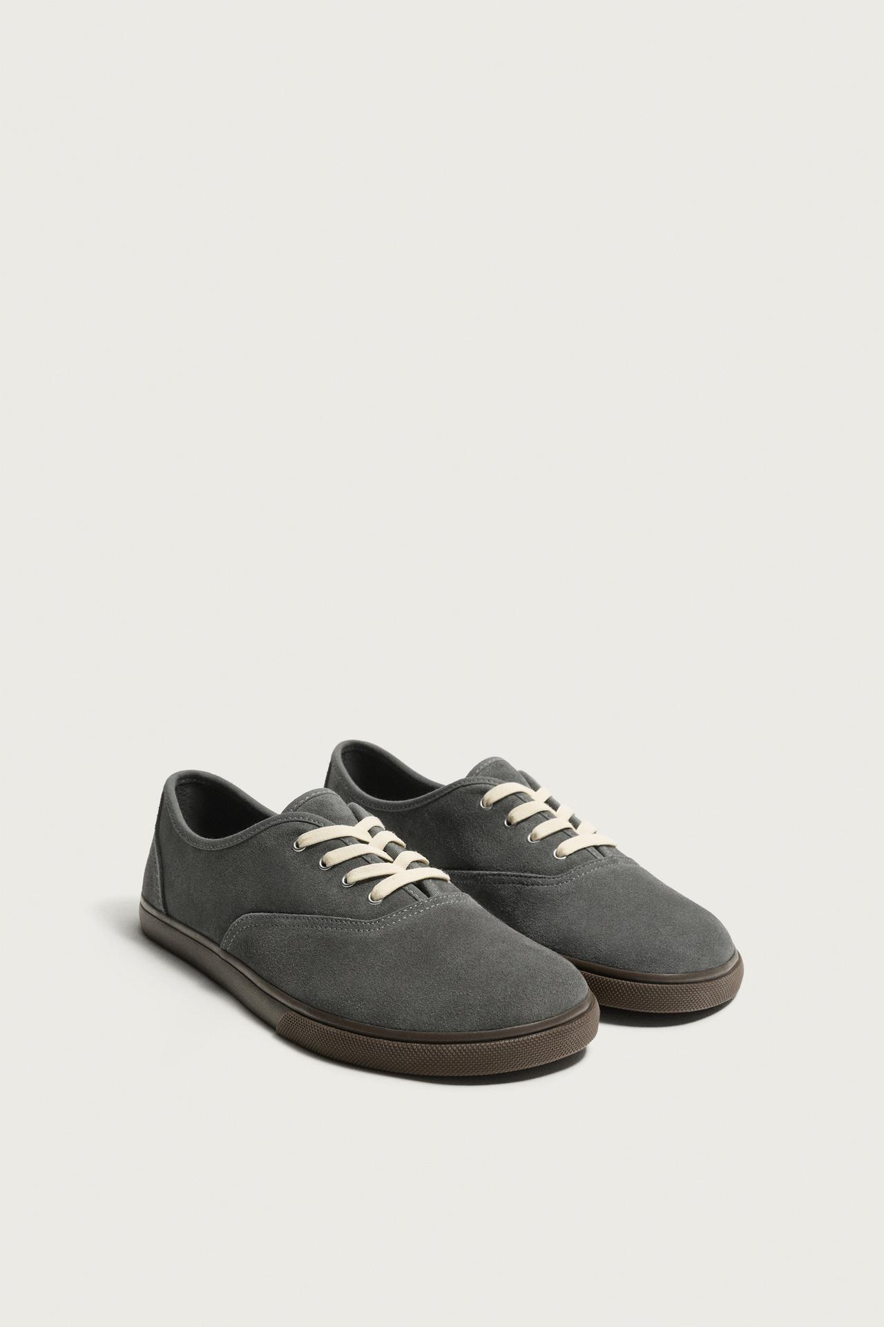 BAREFOOT LEATHER SNEAKERS — Gray