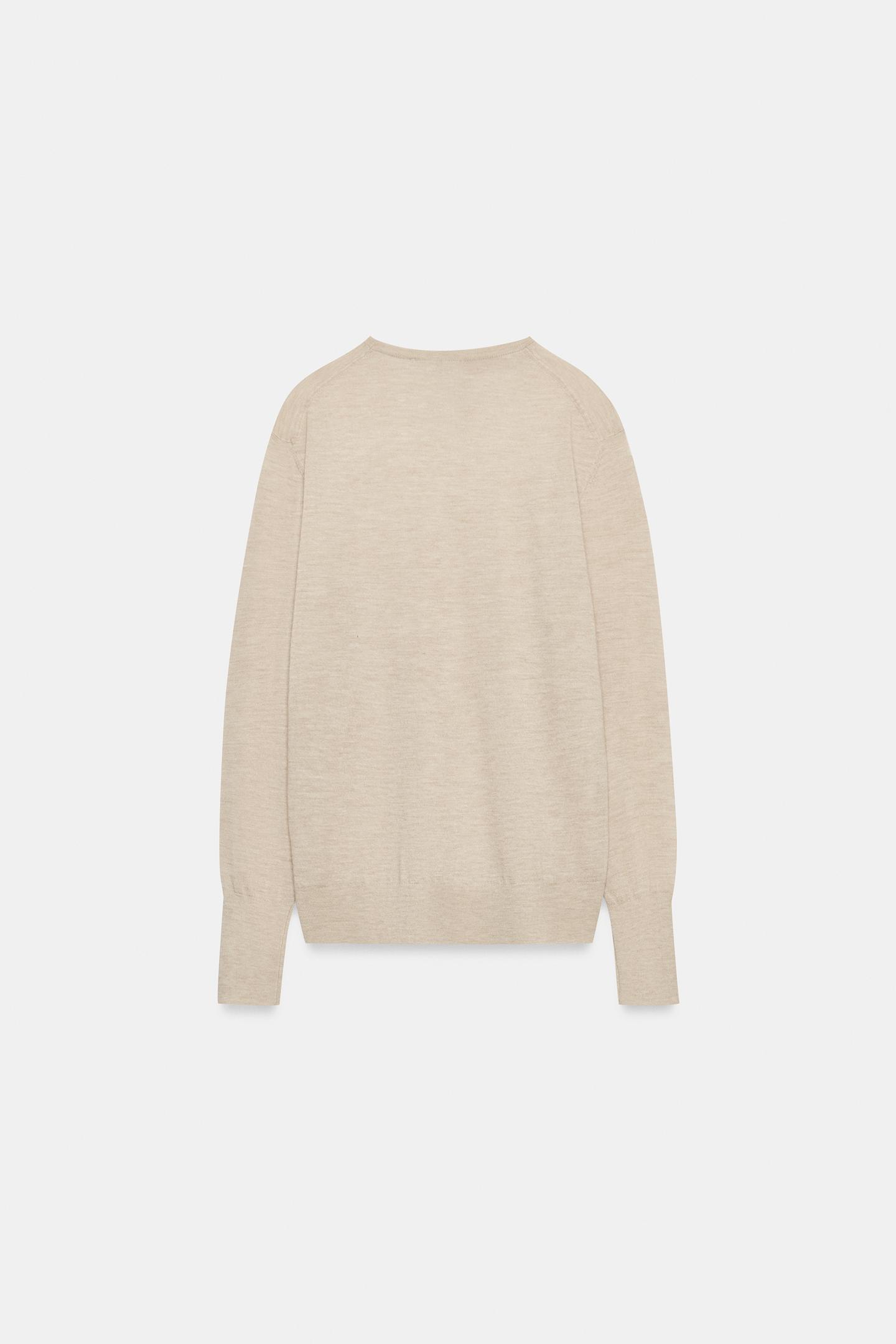 Женский свитер Zara 100% Extra-Fine Cashmere Jumper, цвет: Песочный — фото 5