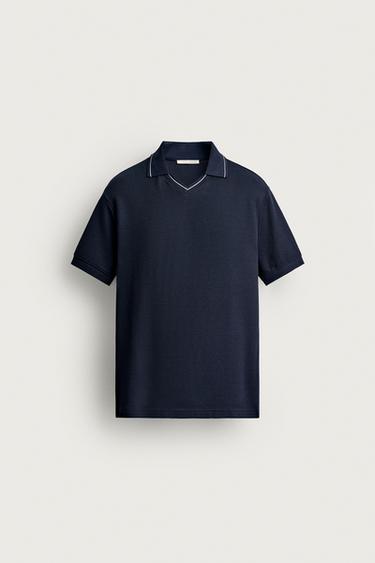CONTRAST REGULAR FIT POLO SHIRT - Navy blue by Zara
