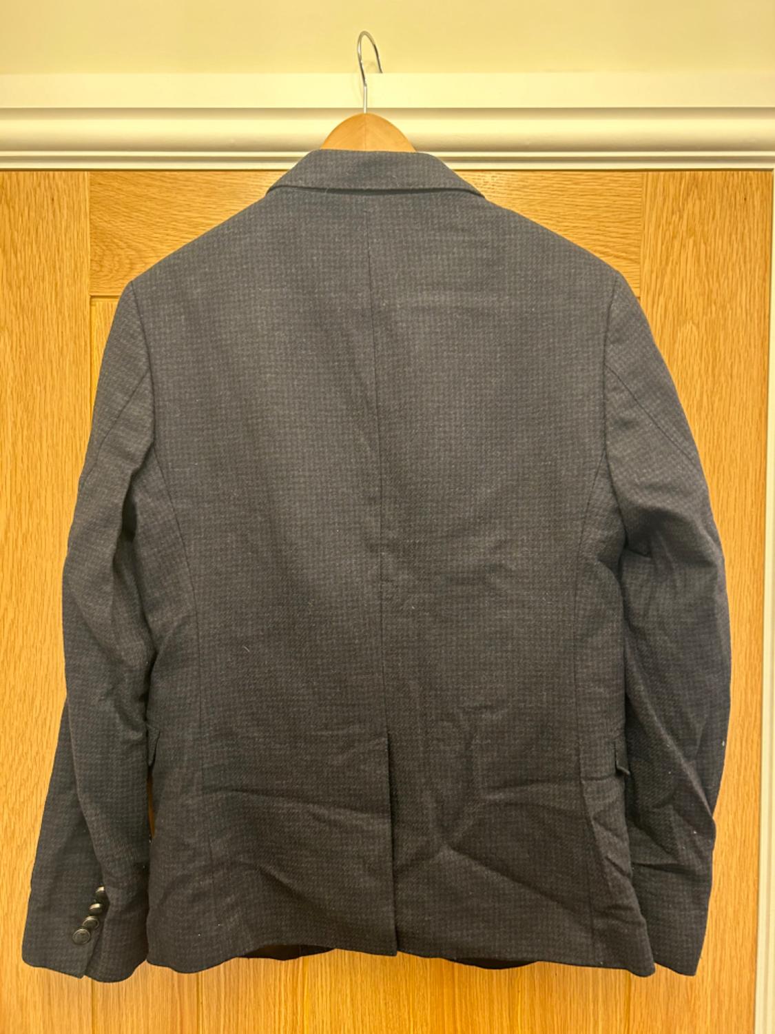 ZARA MAN NAVY WOOL BLAZER - Image 3