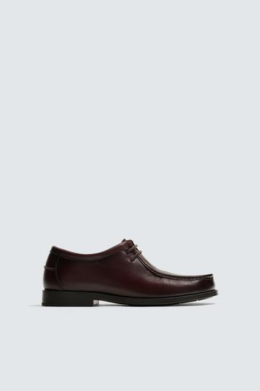 SMART LEATHER SHOES - Burgundy Red by Zara - Image 0