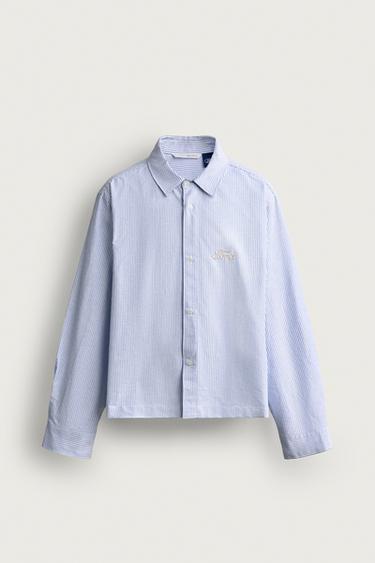 FORD © EMBROIDERED CROPPED SHIRT — striped 1