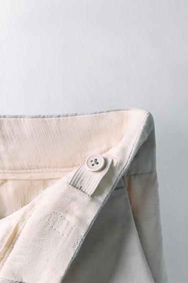 6-10 ANS/ BERMUDA AVEC LIN ÉDITION LIMITÉE - Gris clair de Zara - Image 2